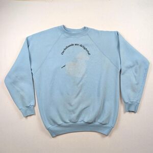 Vintage Distressed Dachshund Weiner Dog baby Blue Crewneck